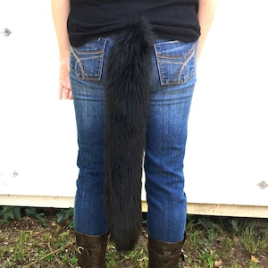Black Cat Tail Faux Fur