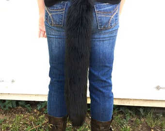 Black Cat Tail Faux Fur