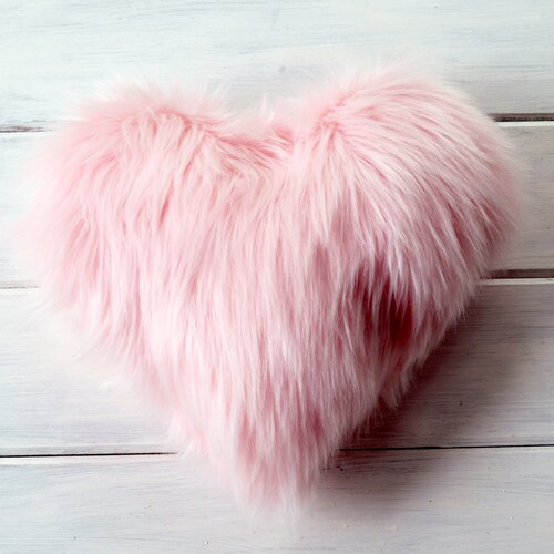 Lavender Faux Fur Heart Shaped Decorative Pillow Gift for Mom Etsy