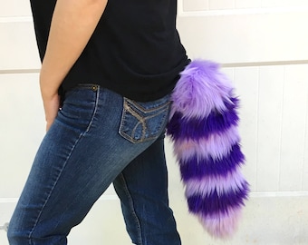 Bing Bong Light Purple Tail with Dark Purple Stripes Faux Fur