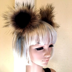 Brown Bear Ears Clip On in Faux Fur