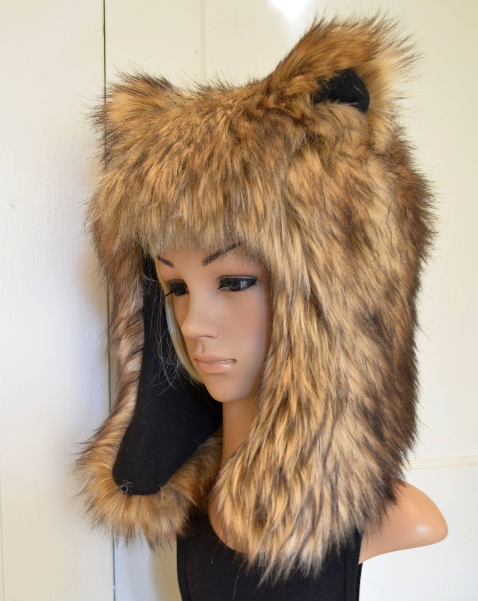Brown Bear Hat Faux Fur Animal Hat Grizzly Etsy