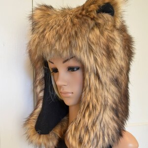 Brown Bear Hat Faux Fur Animal Hat Grizzly image 5