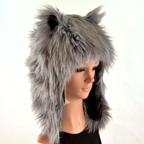1050~animal printed faux fur hat main image 1