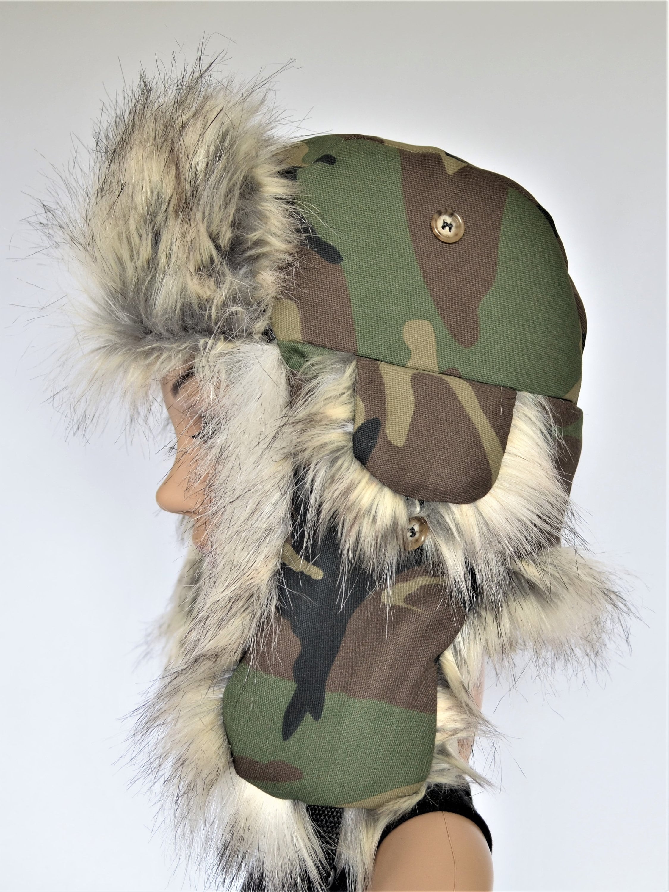 Camo Trapper Hat with Faux Fur Camouflage Etsy