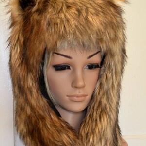 Brown Bear Hat Faux Fur Animal Hat Grizzly image 7