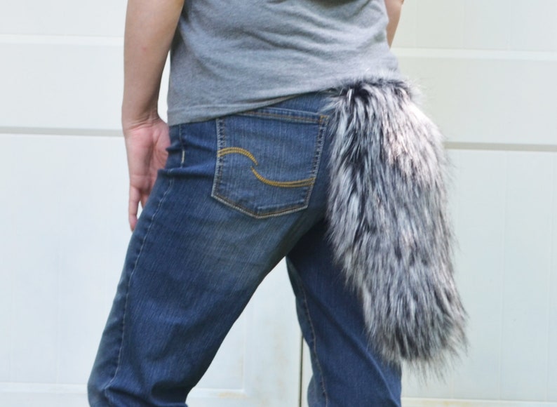 Husky Wolf Tail Faux Fur with Clasp