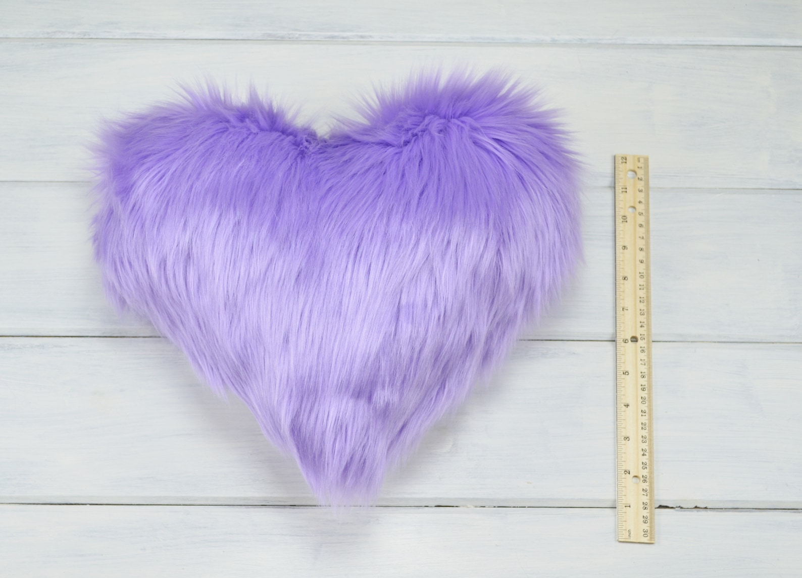 Lavender Heart Pillow Purple Faux Fur Etsy