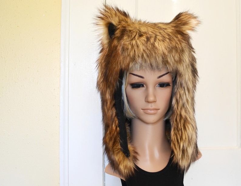 Brown Bear Hat Faux Fur Animal Hat Grizzly image 6