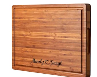 Benutzerdefinierte Schneidebrett, Bambus Hochzeit Schneidebrett, Geschenk zum Jahrestag, personalisiertes Hochzeitsgeschenk, Vatertagsgeschenk, Geschenk für Sie