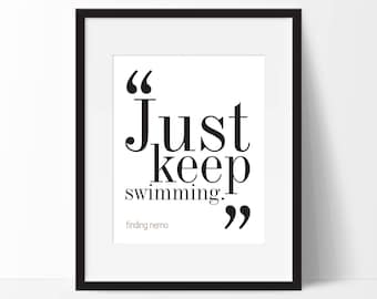 Disney Finding Nemo Print. Disney Movie Quote. Disney Typography Print. 8x10 on A4 Archival Matte Paper. FREE DELIVERY.