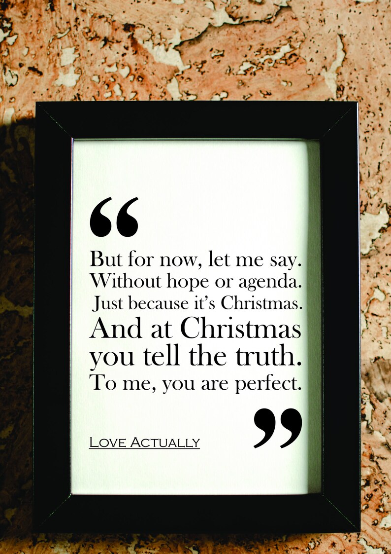 Love Actually Christmas Movie Quote Print. FREE DELIVERY. image 1