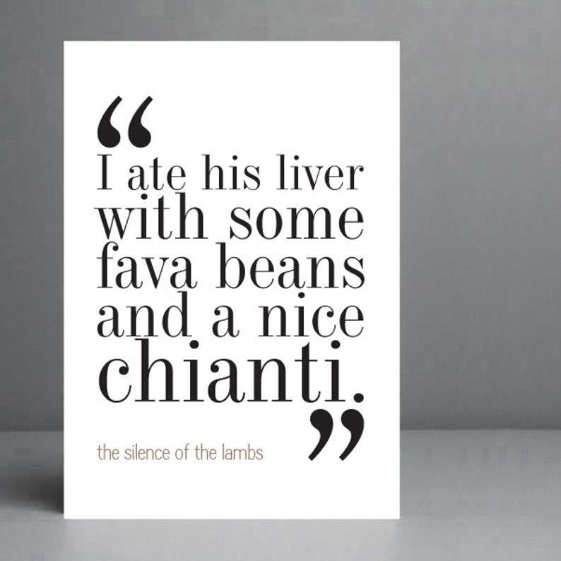 The Silence of the Lambs Movie Quote Print. FREE DELIVERY. image 1