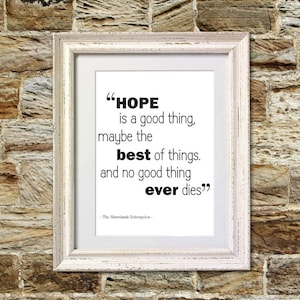 Shawshank Redemption Movie Quote Print.  FREE DELIVERY.