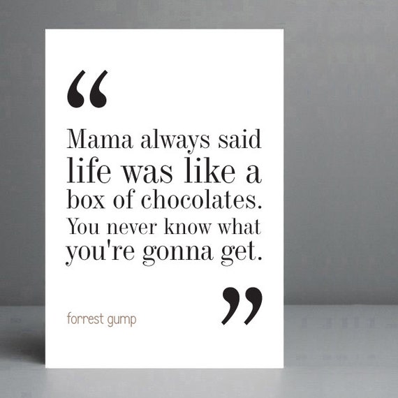 Forrest Gump Movie Quote Typography Print 8x10 On Etsy New Zealand