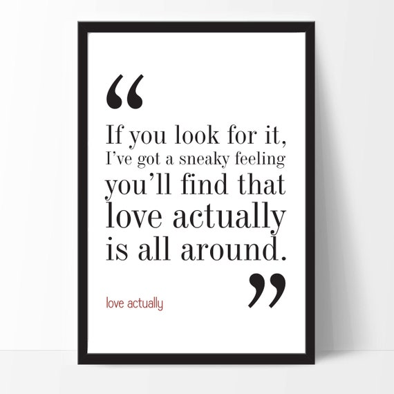 Love Actually Movie Quote Typography Print 8x10 On A4 Etsy