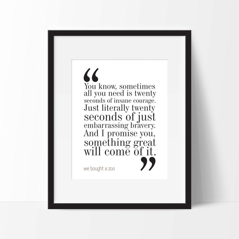 We Bought a Zoo Movie Quote Print. FREE DELIVERY. image 1