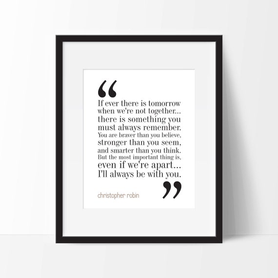Christopher Robin Quote Print. Winnie the Pooh. Typography | Etsy