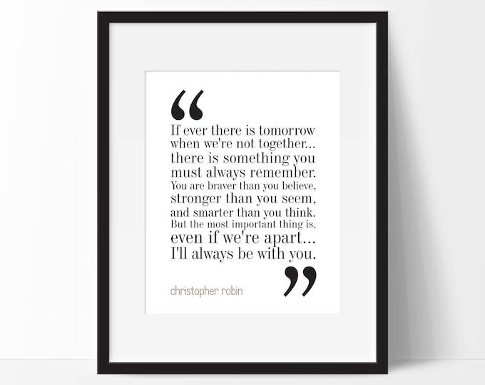 Christopher Robin Quote Print. Winnie the Pooh. FREE DELIVERY. - Etsy UK