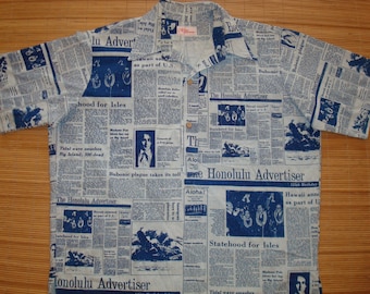 Mens Vintage 80s Hawaii's 25th Statehood Anniversary Hawaiian Aloha Tiki Shirt - XL - The Hana Shirt Co
