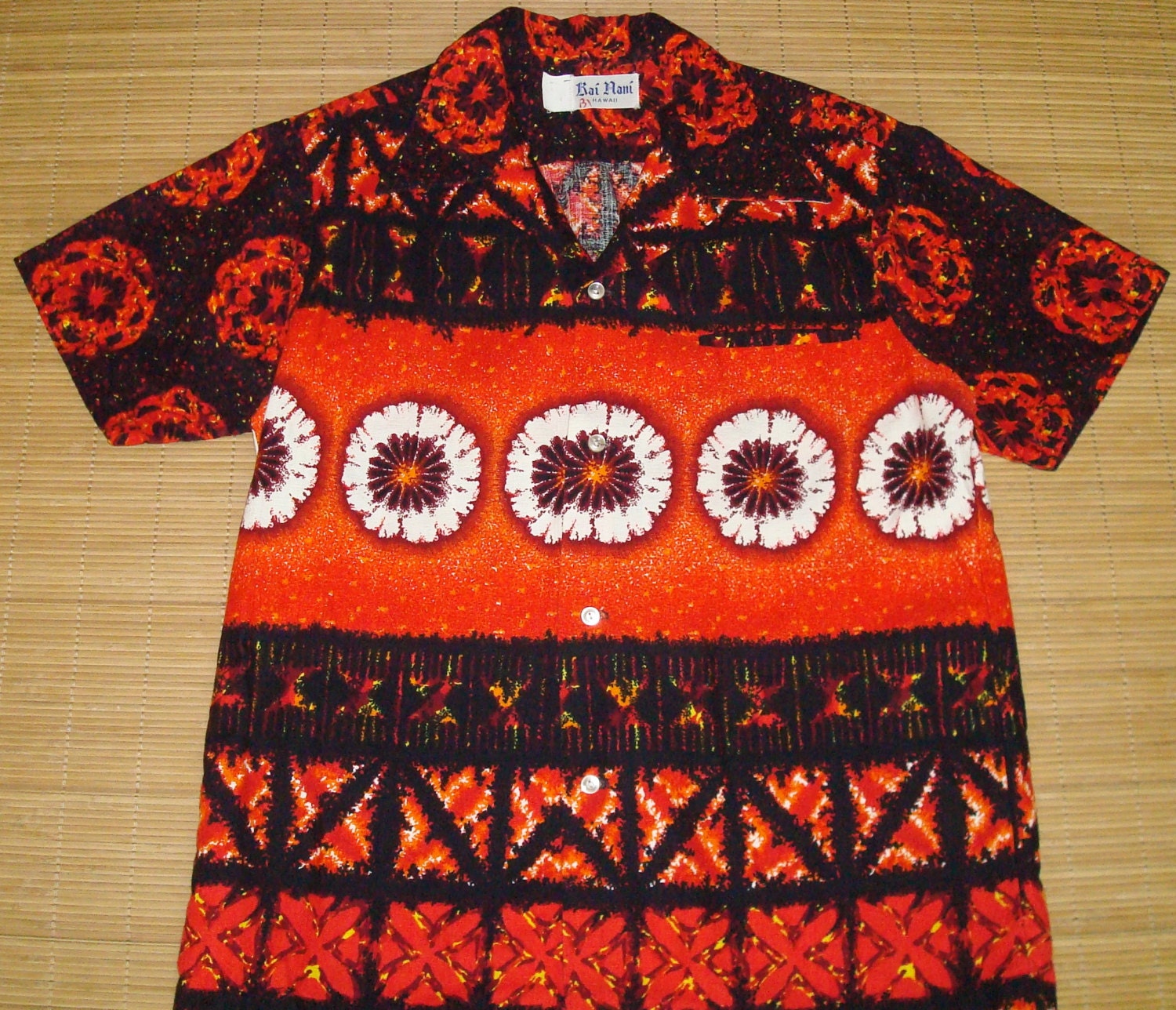 Mens Vintage 60s Kai Nani Barkcloth Mod 