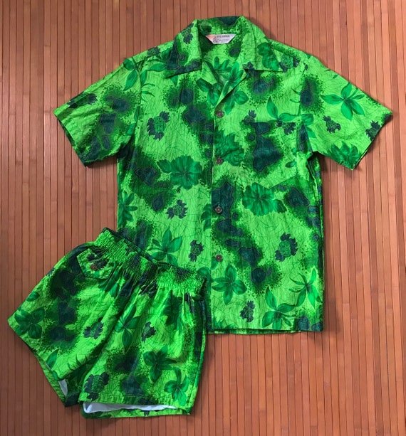 Men's Vintage 50s-60s Royal Hawaiian Green Islands
