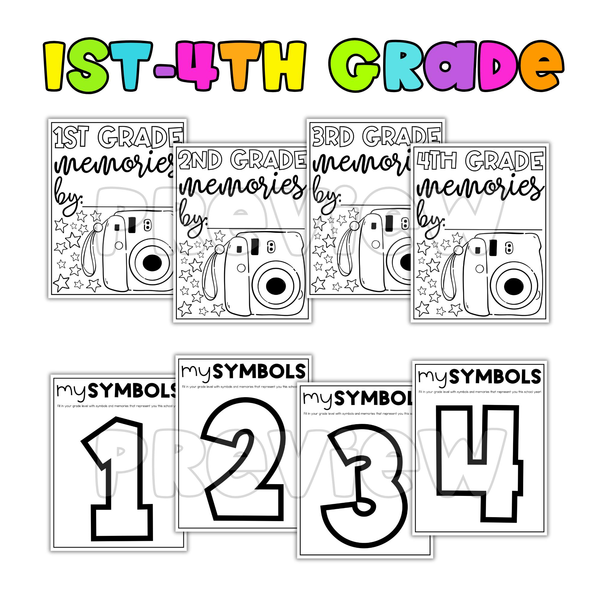 End of Year Memory Book Activities for 1st 2nd 3rd 4th Grade Last Week ...