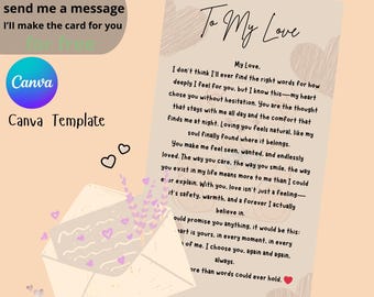 Lettera d'amore romantica / PDF stampabile, regalo di anniversario