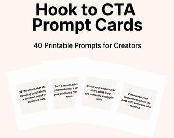 Schede di invito CTA per i creatori / 40 richieste stampabili per i social media