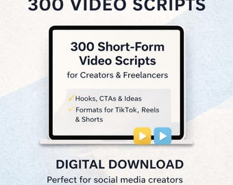 300 script video brevi per creatori / Idee per contenuti TikTok, Reels e YouTube