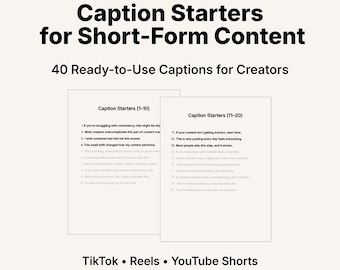 Suggerimenti per iniziare a creare sottotitoli per contenuti brevi / 40 sottotitoli pronti all'uso per TikTok, Reels e YouTube Shorts
