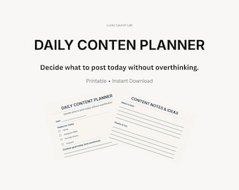 Planner giornaliero dei contenuti stampabile / TikTok, Instagram Reels e YouTube Shorts