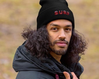 Gorro con puños y gráfico bordado SURF de invierno