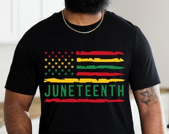 American Flag Juneteenth Shirt: Black History Freedom Day Tee, Stars and Stripes