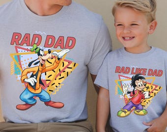 Camiseta de Disney de Goofy y Max, camiseta a juego "Papá genial" y "Papá genial como papá".