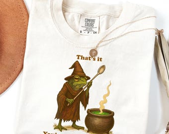 Sarcastic Frog Meme Comfort Colors® Shirt, Japanese Style Witch Frog Tee, Funny Dark Humor Graphic T Shirt