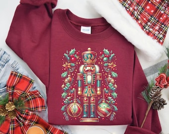 Vintage Nutcracker Christmas Sweatshirt, Trendy Holiday Shirt