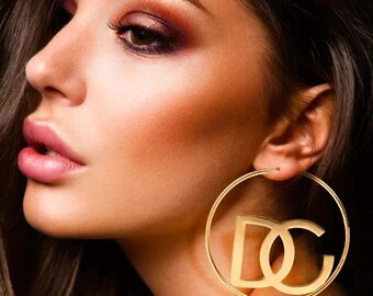 Pendientes de aro personalizados con dos letras