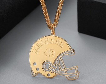 Collar personalizado con nombre y casco de fútbol americano
