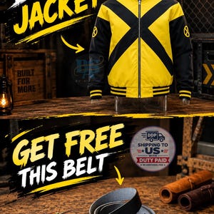 Blouson aviateur jaune et noir X-Men 97, coupe-vent inspiré des comics, veste cosplay style Wolverine, manteau streetwear unisexe
