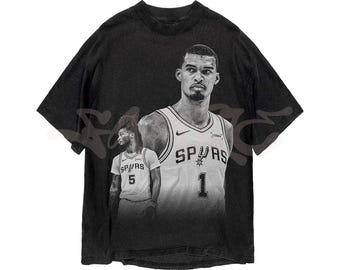 Victor Wembanyama and Stephon Castle Area 51 San Antonio Spurs Basketball PNG Design