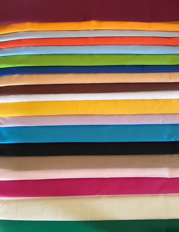 BROADCLOTH COTTON, 45" wide - 65% polyester / 35 percent cotton, per yard!