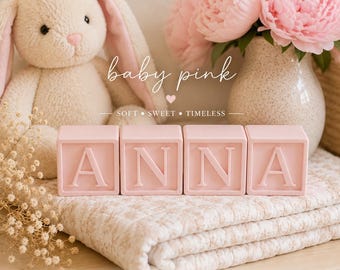 Personalized Name Shelf Blocks | Custom Word Blocks | Baby Gift | Nursery Decor - New Mother's Day Gift