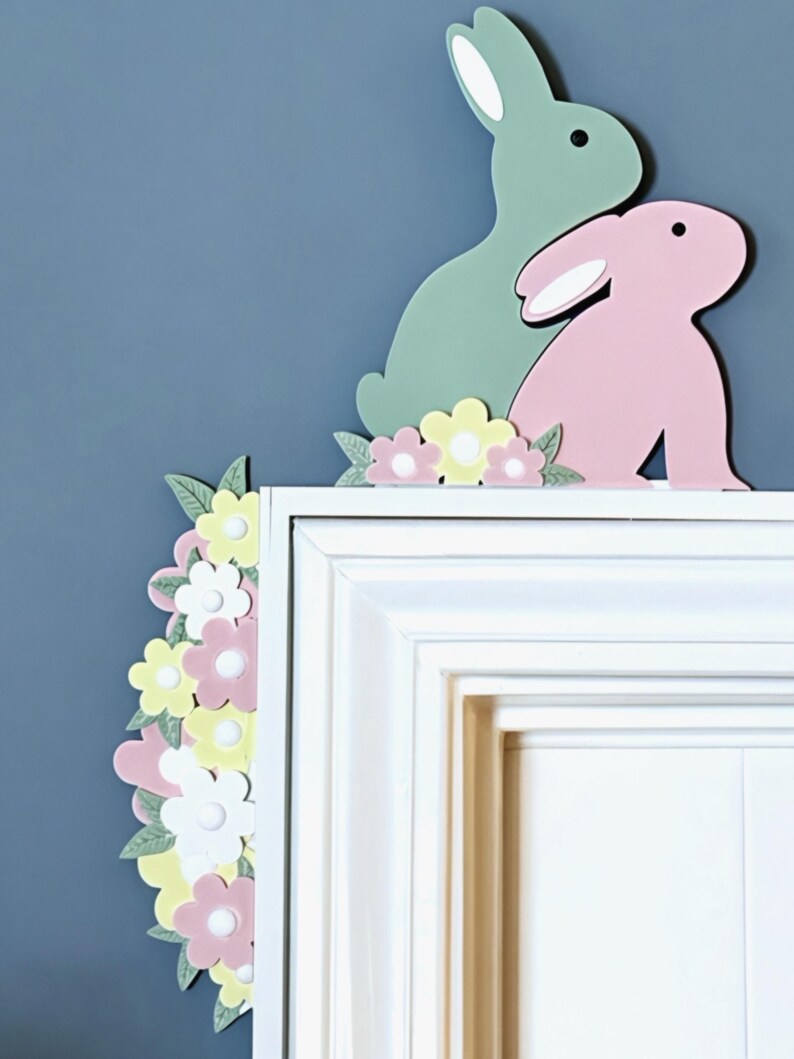 Hm Door Rabbit Easter Bunnies Door Corner Decor - Flowers Bunny Rabbit - Fast Shipping ...