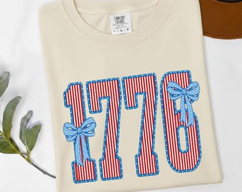 USA 250 Coquette 1776 Shirt, Patriotic Bow T-shirt, Vintage Americana Fourth of July Tee