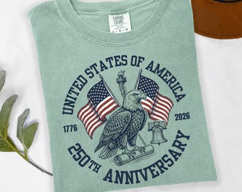 USA 250th Anniversary Vintage Flag Shirt, Comfort Colors Tee, Independence Day 4th of July Patriotic Apparel