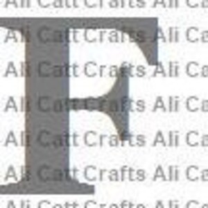 May include: A large, gray letter "F" with the text "Ali Catt Crafts" repeated vertically along the left side. The text is in a sans-serif font and is also gray.