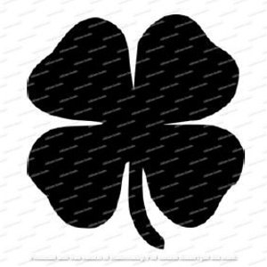 May include: A black four-leaf clover with a single stem.