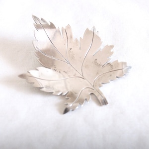 Maple Leaf Brooch Canada Solidarity Vintage Sterling Silver Fall Autumn Handmade Artisan Jewelry