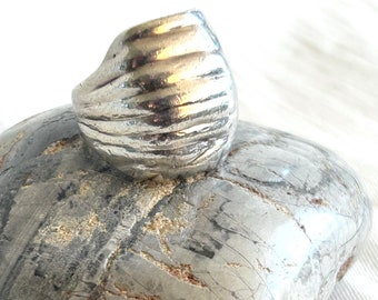 Draped Silver Ring Abstract Mexican Heavy Sterling Size 7 Vintage  Taxco Mexico Jewelry Wrapped Bandage Band